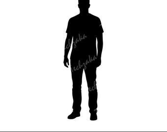 Adult Man Svg | Male Silhouette Clipart Png | Standing Man Svg Cut File | Human Figure Outline for Cricut & Sublimation | Digital Download