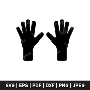 Goalkeeper Gloves SVG, Football Gloves Silhouette, Soccer Goalie SVG, Sports Gloves Clipart, Cut File for Cricut File, Digital Download