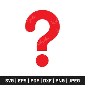 Rotes Fragezeichen SVG, Fragezeichen Silhouette, Satzzeichen SVG, Fragezeichen Clipart, Schnittdatei, Cricut, PNG, Vektor, druckbares Design
