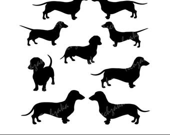 Dachshund SVG Bundle | Wiener Dog SVG | Dachshund Silhouette | Dachshund Clipart | Dachshund Dog SVG | Cute Dachshund Cut Files for Cricut