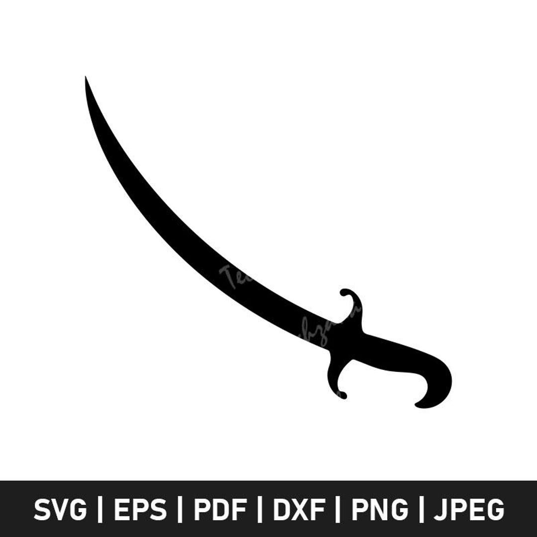 Arabic Sword Svg, Sword Silhouette, Islamic Sword Clipart for