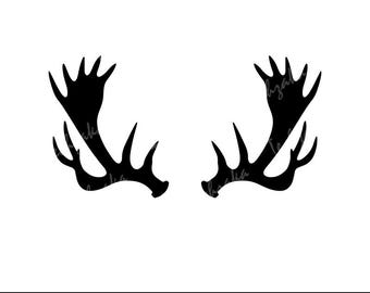 Moose Antlers SVG File, Moose Antler Silhouette, Moose Horns PNG, Hunting Clipart, Wildlife Vector, Cricut Cut File, Digital Download