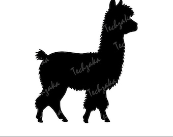 アルパカのイラストアート：農場の動物のステンシル、ロゴ、クリカット