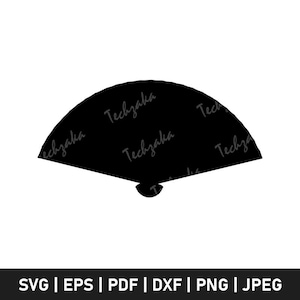 Folding Hand Fan Svg, Hand Fan Png, Japanese Fan Clipart, Oriental Fan Cricut Files, Handheld Fan Digital Download, Fan Cut File for Crafts