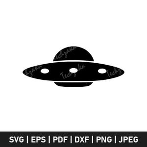 Ufo Raumschiff SVG | Alien Ufo Clipart | Ufo Raumschiff Silhouette | Sci-Fi Ufo-Schnittdatei für Cricut & Laser | Ufo Vektor Digital Download
