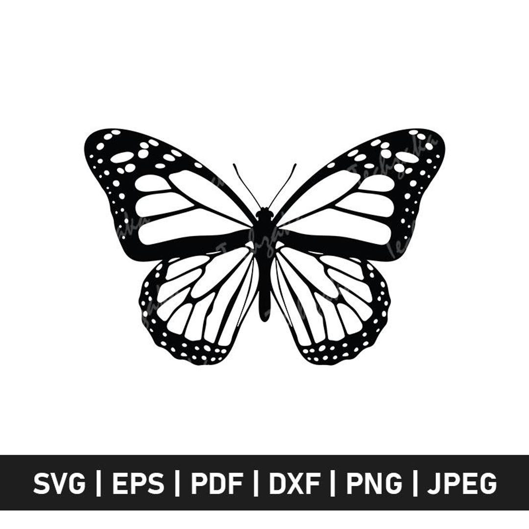 Buttefly Dxf Monarch Butterfly Svg File, Butterfly Silhouette, Monarch Butterfly Png ...