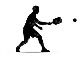 Pickleball SVG, Pickleball Player SVG, Pickleball Silhouette SVG, Pickleball Vector Svg, Pickleball Clipart, Retro, Design Cut File