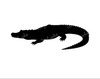 Alligator SVG File, Alligator Silhouette, Alligator Clipart, Alligator PNG, Reptile Cut File, Crocodile Vector, Cricut File Digital Download