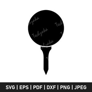 Golf Ball on Tee Svg,golf Ball Silhouette, Golf Clipart for Cricut, Golf Tee Cut File for T-Shirt, Mug, Decal, Digital Download Png Svg Dxf