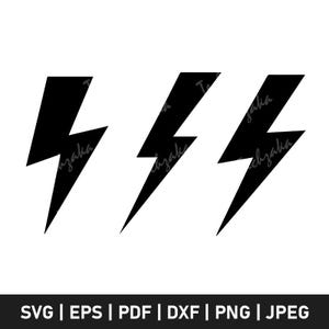 Lightning Bolt SVG, Flash SVG, Thunderbolt SVG, Electric Bolt Svg, Lightning Clipart, Lightning Strike Svg, Storm Svg, Cricut Cut File