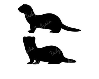 Fichier SVG furet, Silhouette de furet mignon, clipart animaux de compagnie, furet PNG, fichier de coupe SVG petit animal pour Cricut, Eps, Dxf, vecteur