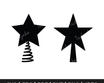 Arquivo SVG de estrela para topo de árvore, Silhouette, PNG, arquivo para Cricut, laser, clipart, CNC, vetor, logotipo, EPS, DXF, PDF, download digital