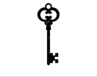 ヴィンテージキーSVGファイル、キーシルエット、スケルトンキークリップアート、レトロキーPNG、アンティークキーSVG、古いキーベクター、クリカットカットファイル、ロックキーデザイン