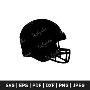 Football Helmet SVG, Football Helmet Silhouette Cut File, Sports Helmet Clipart, Football Helmet PNG, Cricut Design, Digital Download