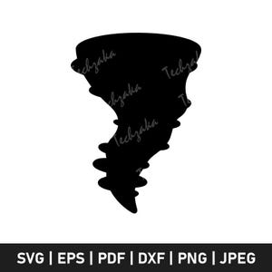 Tornado Svg File | Tornado Silhouette | Twister Storm Clipart | Weather Svg Cut File for Cricut  | Funnel Cloud Png | Natural Disaster Svg