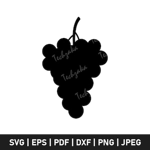 Grapes SVG File | Grape Fruit Silhouette | Grapes Clipart | Vineyard Bunch SVG | Grapes PNG for Cricut & Sublimation | Digital Download