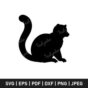 Lemur SVG | Lemur Silhouette | Lemur Clipart | Cute Lemur PNG for Cricut & Sublimation | Wildlife Animal Cut File | Jungle Zoo Vector Design