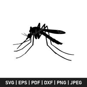Mygga Svg, Mygga Png Dxf Eps, Insekt Silhuett Clipart, Skadedjursbekämpning Vektor, Bug Outline Cut-fil för Cricut och Sublimeringsprojekt