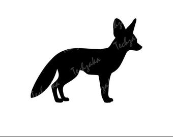 Fennec Fox SVG File, Fennec Fox Silhouette, Cute Fox Clipart, Fennec PNG, Desert Animal Svg, Wild Fox SVG Cut File for Cricut and Silhouette