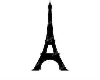 Eiffel Tower SVG, Eiffel Tower Silhouette Cut File, Paris Landmark SVG for Cricut File, France Travel Clipart, Tower PNG Vector