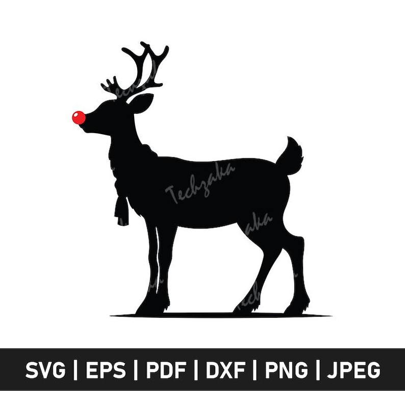 Distressed Rudolph Svg Rudolph the Red Nosed Reindeer Svg, Rudolph Silhouette, Png, Cricut ...