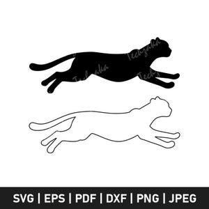 Cute Running Cheetah Svg File, Cheetah Png, Cheetah Clipart, Cheetah Outline Svg,Digital Download,Cheetah Cricut Cut File,Cheetah Silhouette