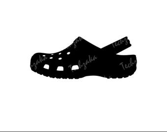 Croc Shoe Svg, Croc Silhouette, Croc Sandal Clipart, Croc Charm Svg, Shoe Croc Png Cut File, Funny Croc Svg for Cricut File,Digital Download
