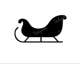 Santa Sleigh SVG File, Santa Sleigh Silhouette, Reindeer Sleigh PNG, Holiday Clipart, Xmas Vector, Cricut Cut File, Digital Download