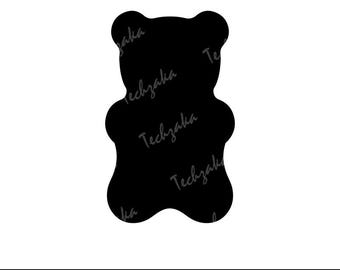 Osito de goma SVG, silueta de oso de caramelo, clipart de gomitas adorables, dulce SVG para Cricut, archivo de corte vectorial de caramelo kawaii / descarga digital