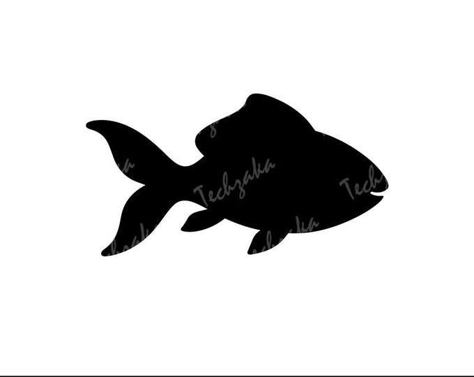 Goldfish SVG Cut, Aquarium Fish, Papercutting Template PDF, Carassius ...