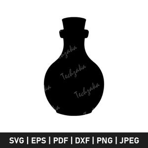 Potion Svg File, Witch Potion Silhouette, Magic Bottle Clipart Png, Fantasy Elixir Svg Cut File for Cricut, Spell Bottle Svg