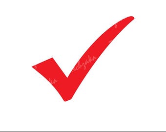 Marca de Verificação Vermelha Svg | Clipart de Marca de Verificação | Marca de Verificação Png Dxf Eps | Arquivo de Corte de Silhueta de Marca de Verificação para Cricut | Download Digital Instantâneo
