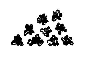 Pipoca SVG | Silhueta de Pipoca | Clipart de Lanche PNG DXF para Arquivo Cricut | Vetor de Balde de Pipoca Divertido | Download Digital