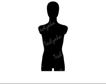 Mannequin Svg, Dress Form Silhouette, Mannequin Png, Mannequin Clipart, Tailor Dummy Svg Cut File, Sewing Svg for Cricut, Fashion Design Svg