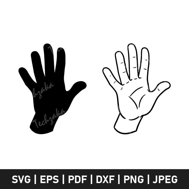 Hand SVG | Hand Outline | Handprint SVG | Baby & Kids Hand Print SVG | Handprint Clipart | Silhouette Cut File | Handprint for Cricut