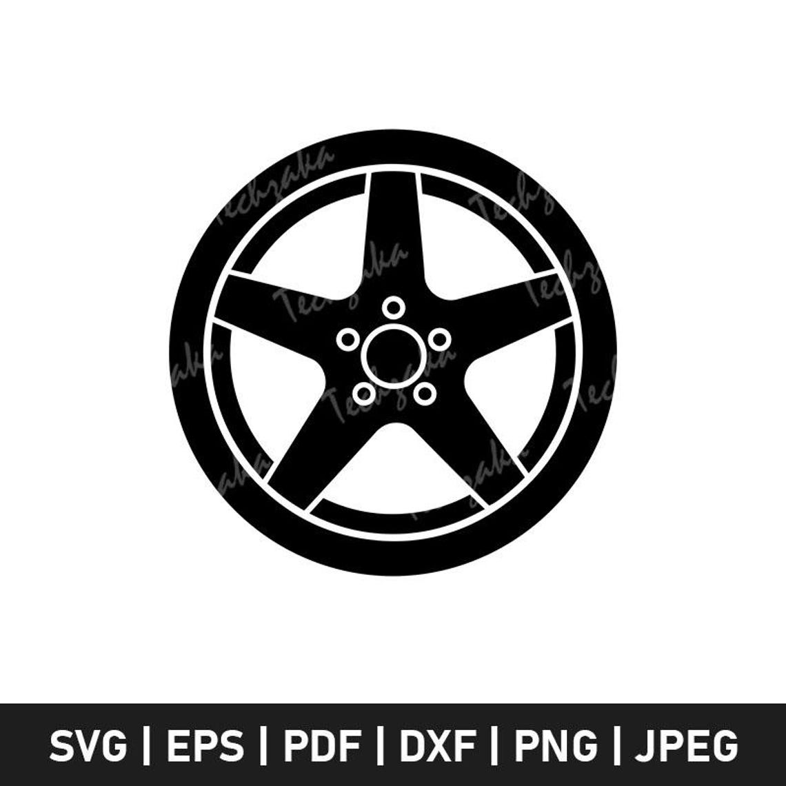 Ford Racing Rim Svg Car Wheel SVG, Tire Silhouette, Car Wheel Clipart, Automotive SVG ...