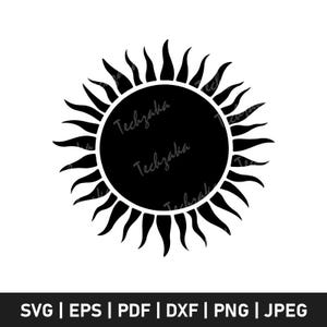 Sun SVG, Sun Silhouette, Sunshine SVG, Summer Sun Clipart and Sun Cut File, Sunburst, Rays and Sunrise Designs