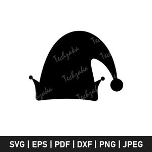 Elf Hat SVG File, Christmas Elf Hat Silhouette, Santa’s Helper Clipart, Elf Cap Cut File for Cricut File, Holiday Hat Svg Png Dxf