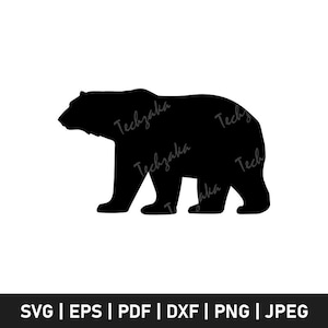 Polar Bear Svg | Polar Bear Silhouette | Polar Bear Png | Polar Bear Cut File for Cricut | Winter Bear Clipart | Digital Download