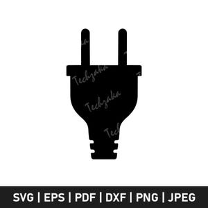 Plug Svg File | Electric Plug Silhouette | Power Cord Vector | Plug Clipart | Plug Png | Electrical Outlet Svg for Cricut & Laser Cutting