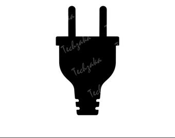 Arquivo Svg de Plugue | Silhueta de Plugue Elétrico | Vetor de Cabo de Alimentação | Clipart de Plugue | Plugue PNG | Tomada Elétrica Svg para Cricut e Corte a Laser