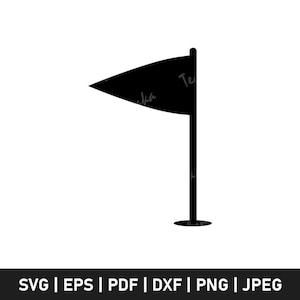 Golf Flag SVG, Golf Hole Silhouette Cut File, Golf Flag Clipart, Flagstick SVG for Cricut File, Golf Tournament SVG Design, Digital Download