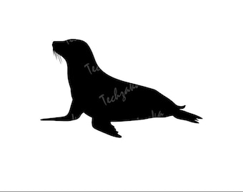 Cute Seal Animal Svg, Kawaii Seal Clipart, Baby Sea Animal Silhouette for Cricut, Ocean Wildlife Svg Cut File, Digital Download