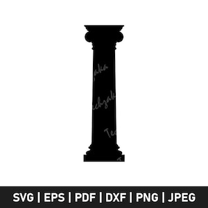 Roman Column SVG | Classical Pillar Silhouette | Ancient Architecture Clipart | Corinthian Column SVG | Roman Ruins Vector for Cricut