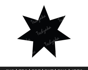 星記号ページ 7 つの尖った星の SVG ファイル、星の SVG カット ファイル、星の