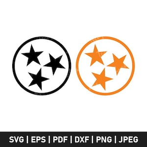 Tennessee Tristar Svg, Tennessee State Flag Svg, Orange Tristar Silhouette, Volunteer State Svg Cut File, Tennessee Png Dxf Eps Clipart