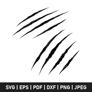 Pfoten Kratzer SVG | Klauenspuren SVG | Tier Kratzer SVG | Wilde Krallenkratzer-Schnittdatei | Pfotenabdruck für Cricut & Silhouette, Png, JPEG