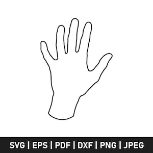 Open Hand Outline Svg, Hand Svg, Hand Png, Hand Clipart, Hand Drawing Line Art, Cricut Cut File, Outline Clip Art, Digital Download