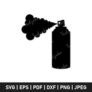Aerosol Spray Svg, Spray Can Silhouette Svg, Paint Can Clipart, Graffiti Png, Spray Bottle Svg Cut File for Cricut, Digital Download