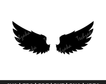 Arquivo SVG de Asas, Silhueta de Asa, Asas PNG, Cricut, Laser, Clipart, CNC, Vetor, EPS, DXF, JPG, PDF, Download Digital Instantâneo